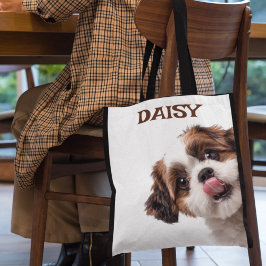 パーソナライズド パステルブラウン 犬の写真 トートバッグ