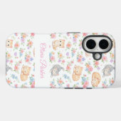 パーソナライズド パステル 子猫とフラワーの名前 カスタム Case-Mate iPhoneケース (裏面 (横))