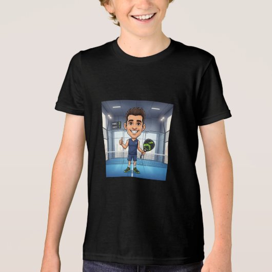 パーソナライズド パドル プレーヤー カートゥーン キャリカチュア トライブレンドＴシャツ (正面)