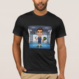 パーソナライズド パドル プレーヤー カートゥーン キャリカチュア Tシャツ