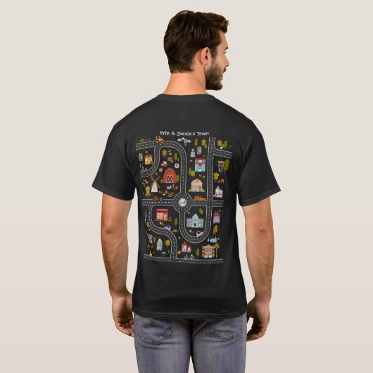 パーソナライズド「パパの背中で車を走らせよう」Tシャツ Tシャツ (裏面フル)