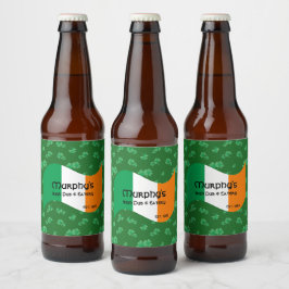 パーソナライズド パブ&イタメ料理 アイリッシュフラグ シャムロック ビールラベル