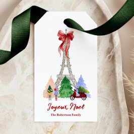パーソナライズド パリ エッフェル塔 クリスマス ホリデー ギフトタグ