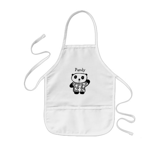 パーソナライズド パンディ・ザ・パンダ 子供用エプロン (正面)