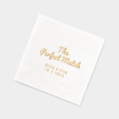 パーソナライズド パーフェクト マッチ ブライダル シャワー ナプキン (左)