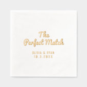 パーソナライズド パーフェクト マッチ ブライダル シャワー ナプキン (正面)
