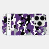 パーソナライズド パープルブラックカモフラージュ Case-Mate iPhoneケース (裏面 (横))