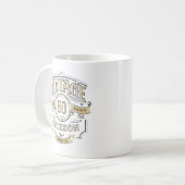 パーソナライズド ビンテージエイジング 完璧な誕生日 コーヒーマグカップ (正面左)