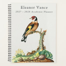 パーソナライズド ビンテージ植物画 鳥 アカデミック プランナー手帳