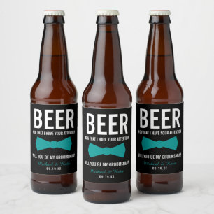 パーソナライズド ビールで面白いグルームスマン(花婿介添人)をお願い ビールラベル