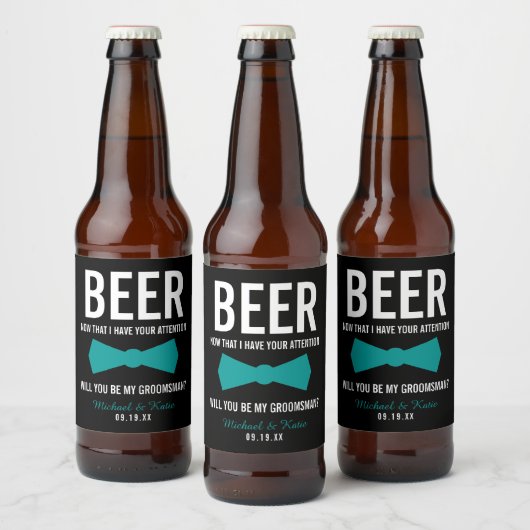 パーソナライズド ビールで面白いグルームスマン(花婿介添人)をお願い ビールラベル (ボトル)