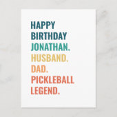 パーソナライズド ピックルボール レジェンド 編集可能な誕生日 ポストカード (正面)