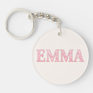 パーソナライズド ピンクマーブル EMMA キーホルダー