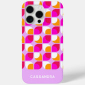 パーソナライズド ピンク オレンジ ミッドセンチュリー アート パターン Case-Mate iPhoneケース (裏面)