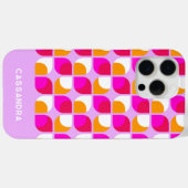 パーソナライズド ピンク オレンジ ミッドセンチュリー アート パターン Case-Mate iPhoneケース (裏面 (横))
