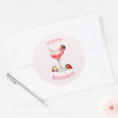 パーソナライズド ピンク カクテル デザイン ステッカー (封筒)