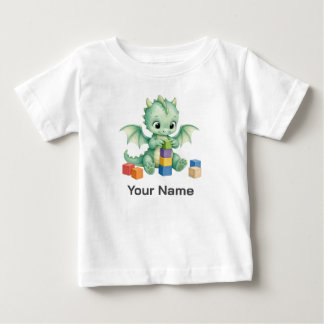 パーソナライズド ファンタジー ベイビー ドラゴン バランス ブロック ベビーTシャツ