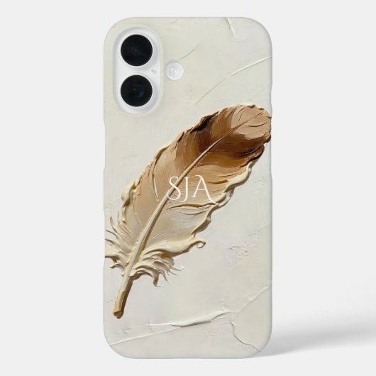 パーソナライズド フェザー 3D インパスト 温かみのあるニュートラルカラー Case-Mate iPhoneケース (裏面)
