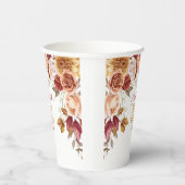 パーソナライズド フォール ボーホー フローラル ブライダル シャワー 紙コップ (右)