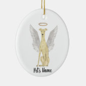 パーソナライズド フォーン グレイハウンド 追悼記念 セラミックオーナメント (右)