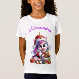 パーソナライズド フニャリー 怒りんぼサンタユニコーン クリスマス Tシャツ