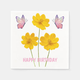 パーソナライズド フラワーデザイン スタンダードカクテルナプキン