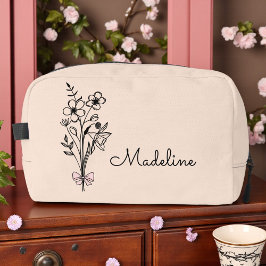 パーソナライズド フローラル ブライズメイド ライトピーチ ドップキット