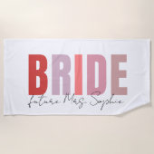 パーソナライズド ブライド | 将来のミセス カスタムネーム ビーチタオル (正面)