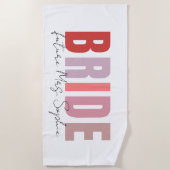 パーソナライズド ブライド | 将来のミセス カスタムネーム ビーチタオル (正面)