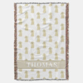 パーソナライズド・プードル(フォーン タン ブロンド ゴールデン) スローブランケット (正面縦)