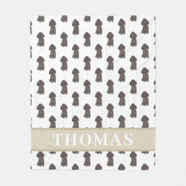 パーソナライズド・プードル(ブラック) フリースブランケット