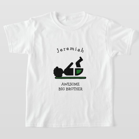 パーソナライズド ベイビー アフロ AWESOME BIG BROTHER Tシャツ (レイダウン)