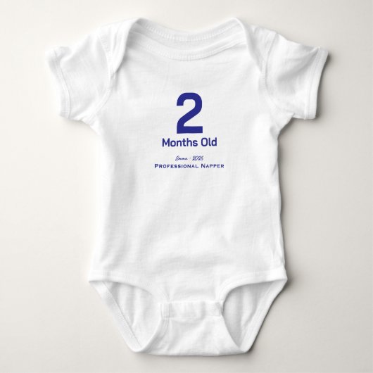 パーソナライズド ベビー 月齢 Tシャツ 男の子 (正面)