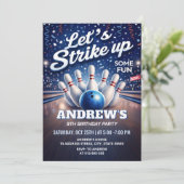 パーソナライズド ボウリング Let's Strike Up バースデー 招待状 (スタンド正面)