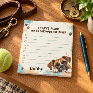 パーソナライズド ボクサー犬のやることリスト ふざけたデザイン ノートパッド