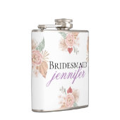 パーソナライズド ボホ フローラル ハート ホワイト フラスク (右)
