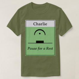 パーソナライズド ポーズ・レスト 音楽的 ユーモア ミュージック グリーン Tシャツ