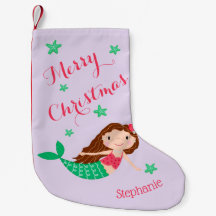 パーソナライズド マーメイド メリークリスマスパープル