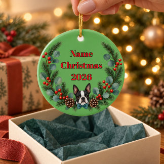 パーソナライズド メリー&若干ハチャメチャクリスマス セラミックオーナメント