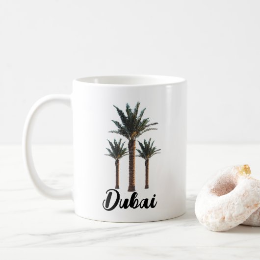 パーソナライズド ヤシの木 コーヒーマグカップ (ドーナツ)
