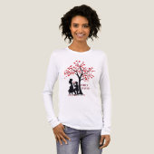 パーソナライズド ラブ ツリー - レディース ロングスリーブ T シャツ (正面全体)