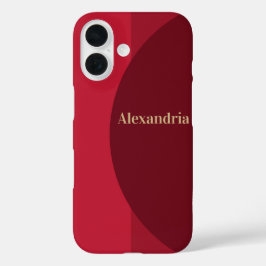 パーソナライズド レッド ワインレッド ストライプ iPhone 16ケース