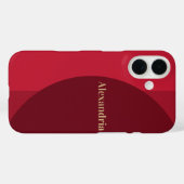 パーソナライズド レッド ワインレッド ストライプ Case-Mate iPhoneケース (裏面 (横))