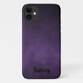 パーソナライズド ヴァイオレット＆ブラック ゴス アート iPhone 11 ケース
