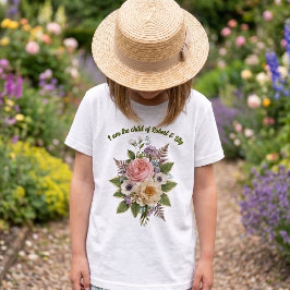 パーソナライズド ヴィンテージ ボタニカル フラワー "Child of" トライブレンドTシャツ