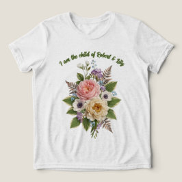 パーソナライズド ヴィンテージ ボタニカル フラワー "Child of" トライブレンドTシャツ