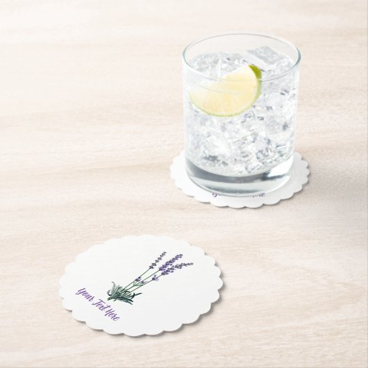 パーソナライズド ヴィンテージ ラベンダー フラワー ペーパーコースター (インサイチュ)