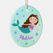 パーソナライズド 人魚姫 クリスマス 名前入り セラミックオーナメント (右)