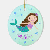パーソナライズド 人魚姫 クリスマス 名前入り セラミックオーナメント (左)