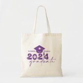 パーソナライズド 卒業生 2024年卒 紫 トートバッグ (正面)